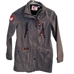 Canada Weather‎ Gear Coat Girls Gray Long Full Zip Collared Sz M